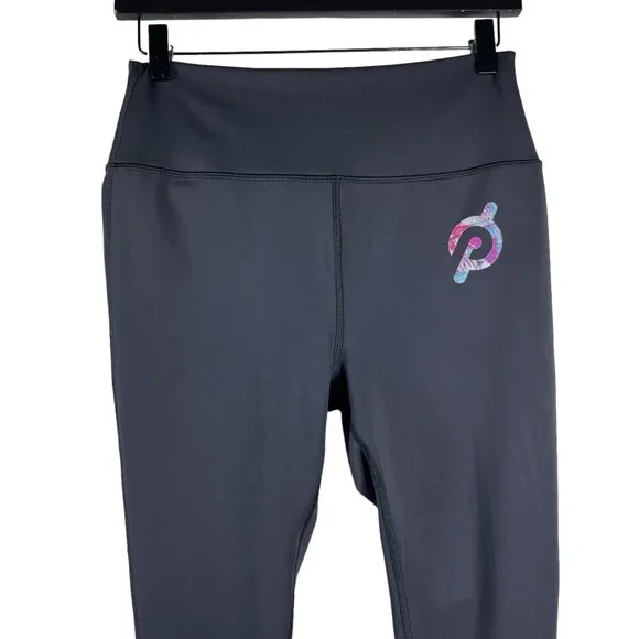 Peloton Women's Move Scalloped Hem High Rise Crop Leggings Black Size L HO121 - Picture 2 of 11